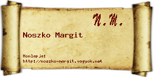 Noszko Margit névjegykártya